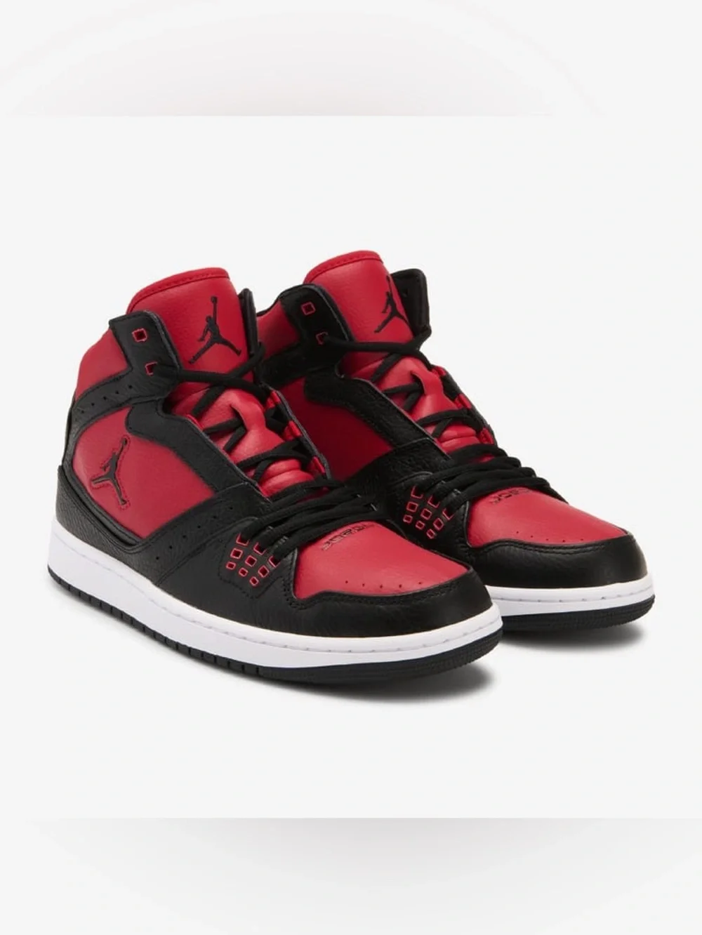 Jordan 1 Flight Black/Varsity Red-White Sneakers 372704-020 Men's Size 8